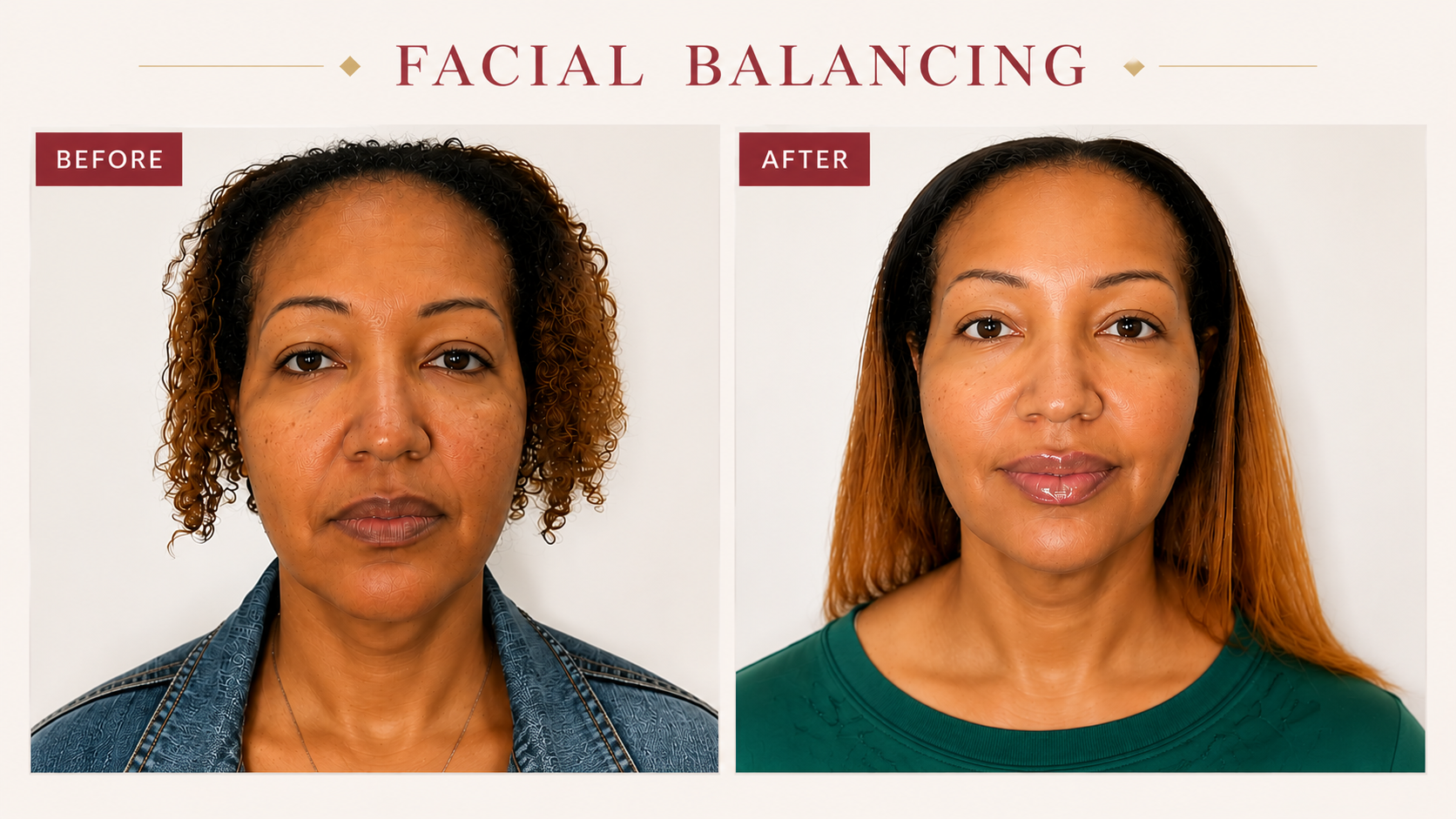 Before and After Facial Balancing at Taft Aesthetics in Wilson NC